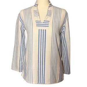 Mykonos Blue and White Striped Top
